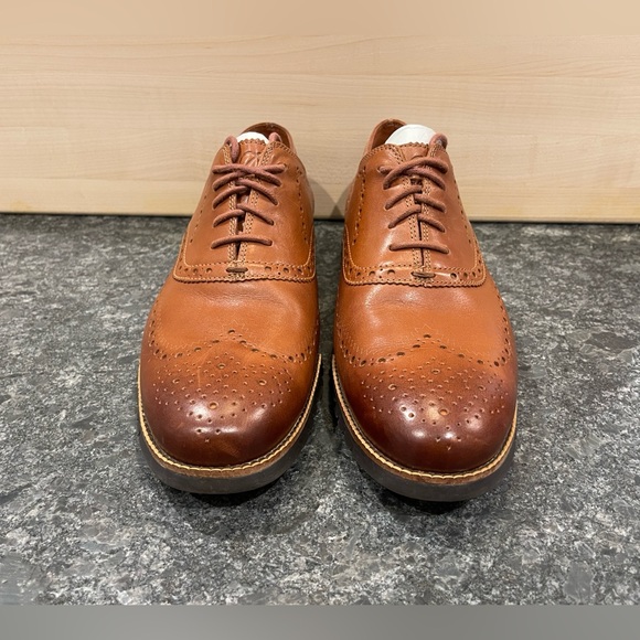 Cole Haan ZeroGrand Wingtip Oxfords - 12 WIDE - British Tan / Java - Picture 3 of 11
